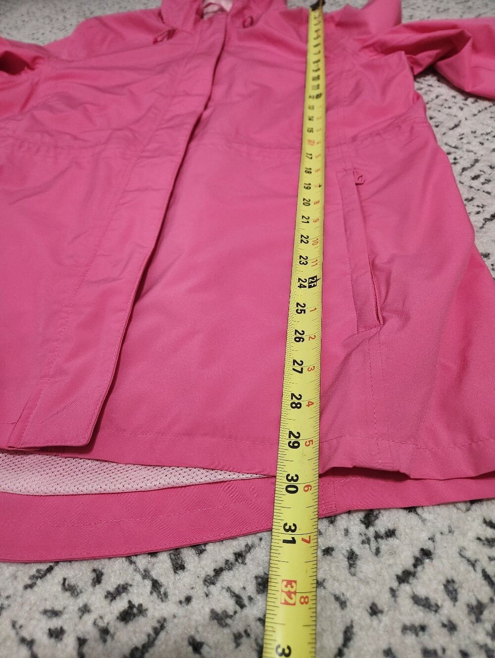 Lands’ End Pink Hooded Rain Jacket Women’s Medium 10-12 Lightweight Coat - Picture 9 of 10